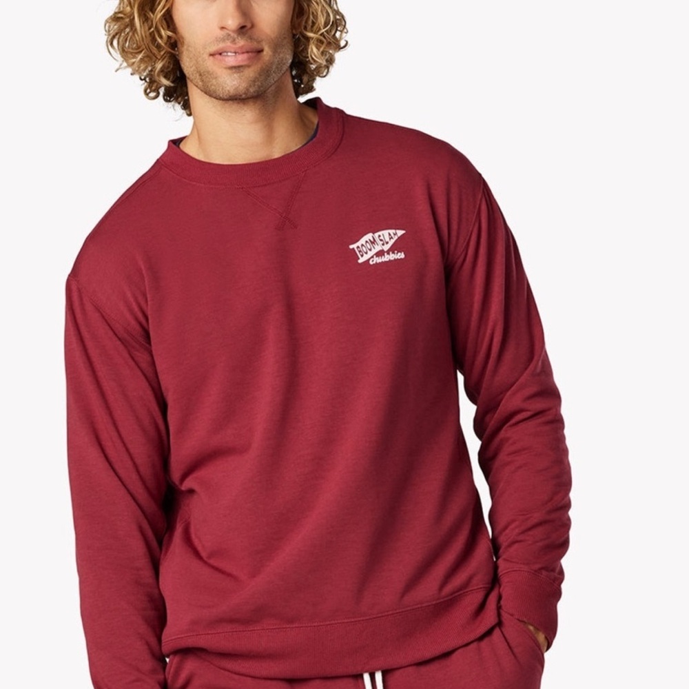 Chubbies Red Crewneck Sweater Boom Slam Men’s L